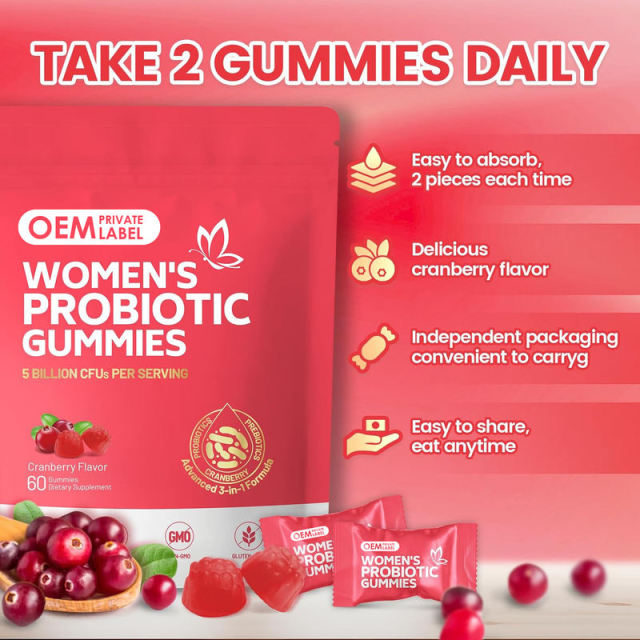 Women's Probiotic Gummies 3-in-1 Formula Probiotics Prebiotics Cranberry 5 Billion CFUs No Sugar Vegan 60 Count,MY SHOP,Women's Probiotic Gummies 3-in-1 Formula Probiotics Prebiotics Cranberry 5 Billion CFUs No Sugar Vegan 60 Count