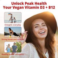 Vitamin D3 + B12 Gummies Sugar Free Mixed Berry Flavor 5000IU D3 1000mcg B12 Immune Energy Support 60 Gummies,MY SHOP,Vitamin D3 + B12 Gummies Sugar Free Mixed Berry Flavor 5000IU D3 1000mcg B12 Immune Energy Support 60 Gummies
