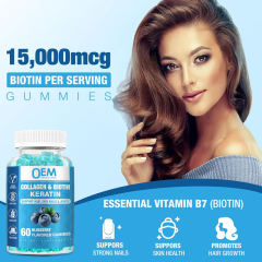 Collagen Biotin Keratin Gummies Blueberry Flavor Vegan Hair Growth Nail Strength Skin Glow Joint Support 60 Gummies,MY SHOP,Collagen Biotin Keratin Gummies Blueberry Flavor Vegan Hair Growth Nail Strength Skin Glow Joint Support 60 Gummies