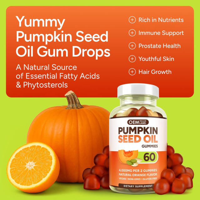 Pumpkin Seed Oil Gummies 4000mg Per 2 Gummies Vegan Non-GMO Gluten-Free 60 Count,MY SHOP,Pumpkin Seed Oil Gummies 4000mg Per 2 Gummies Vegan Non-GMO Gluten-Free 60 Count