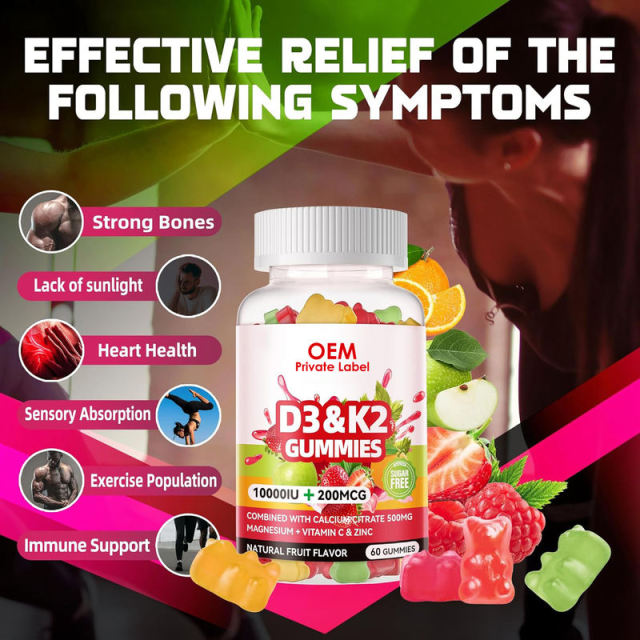 Vitamin D3 + K2 Gummies Sugar Free Natural Fruit Flavor 10000IU D3 200mcg K2 Bone Immune Support 60 Count,MY SHOP,Vitamin D3 + K2 Gummies Sugar Free Natural Fruit Flavor 10000IU D3 200mcg K2 Bone Immune Support 60 Count