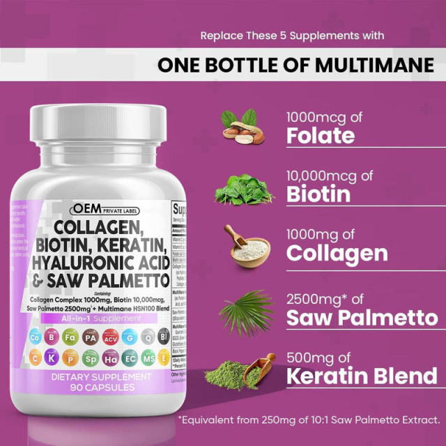 ll-in-1 Men's Collagen & Saw Palmetto Supplement,MY SHOP,ll-in-1 Men's Collagen & Saw Palmetto Supplement