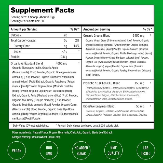 OEM/ODM Super Greens Energize Cleanse Alkalize Formula 30 Servings,MY SHOP,OEM Super Greens Powder - Custom Probiotic Supplement Mfg