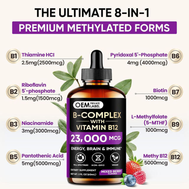 B2B Custom Methylated B-Complex Drops Energy, Brain & Immune Support,MY SHOP,B2B Custom Methylated B-Complex Drops Energy, Brain & Immune Support