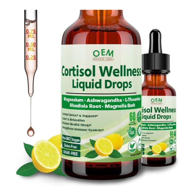 OEM/ODM Cortisol Wellness Liquid Drops Lemon Flavor Vegan Gluten-Free,MY SHOP,OEM/ODM Cortisol Wellness Liquid Drops Lemon Flavor Vegan Gluten-Free