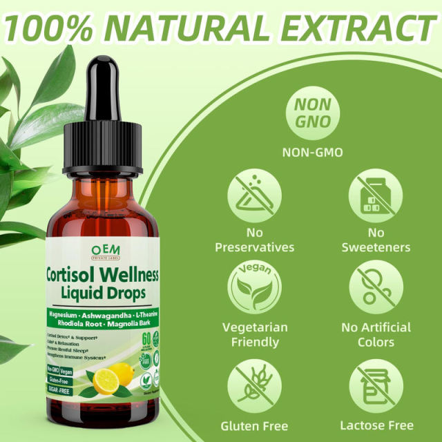 OEM/ODM Cortisol Wellness Liquid Drops Lemon Flavor Vegan Gluten-Free,MY SHOP,OEM/ODM Cortisol Wellness Liquid Drops Lemon Flavor Vegan Gluten-Free