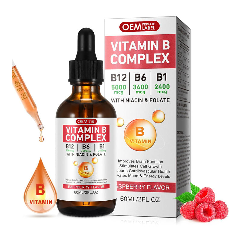 Bulk Vitamin B Complex Drops with Niacin Folate Raspberry Flavor White ...