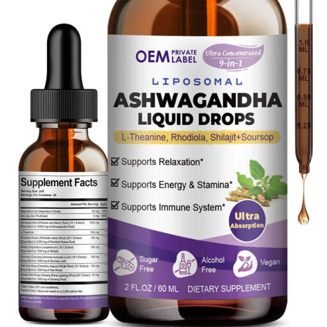 Private Label 9-in-1 Stress Relief Drops Liposomal Delivery Energy Stamina,MY SHOP,Private Label 9-in-1 Stress Relief Drops Liposomal Delivery Energy Stamina