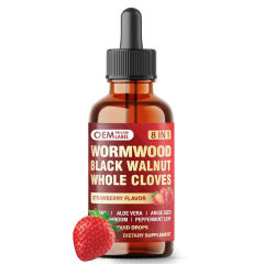 Wormwood Black Walnut Clove Liquid Drops 8 in 1 Herbal Complex Strawberry Flavor,MY SHOP,Wormwood Black Walnut Clove Liquid Drops 8 in 1 Herbal Complex Strawberry Flavor