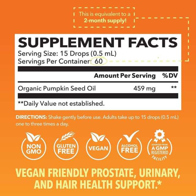 Organic Pumpkin Seed Oil Liquid Drops Hair Hormone Prostate Support,MY SHOP,Organic Pumpkin Seed Oil Liquid Drops Hair Hormone Prostate Support