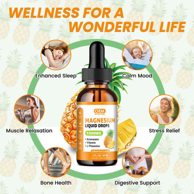 Bulk Magnesium Glycinate Liquid Drops Pineapple Flavor Muscle Relaxation,MY SHOP,Bulk Magnesium Glycinate Liquid Drops Pineapple Flavor Muscle Relaxation