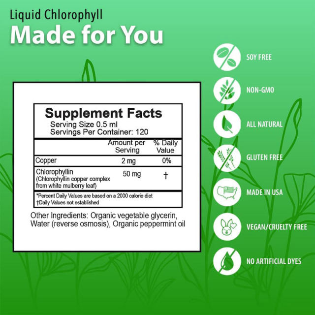 Liquid Chlorophyll Drops Internal Deodorant Antioxidant Fresh Mint Flavor,MY SHOP,Liquid Chlorophyll Drops Internal Deodorant Antioxidant Fresh Mint Flavor