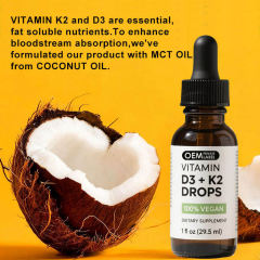 Vegan Vitamin D3 K2 Liquid Drops 1000IU MK7 Private Label Supplement,MY SHOP,Vegan Vitamin D3 K2 Liquid Drops 1000IU MK7 Private Label Supplement