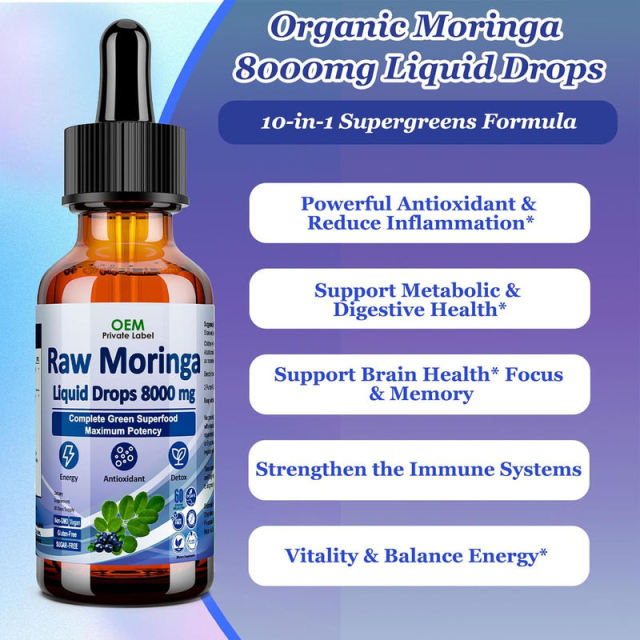 Organic Moringa Liquid Drops 8000mg 10 in 1 Supergreens Formula Antioxidant,MY SHOP,Organic Moringa Liquid Drops 8000mg 10 in 1 Supergreens Formula Antioxidant