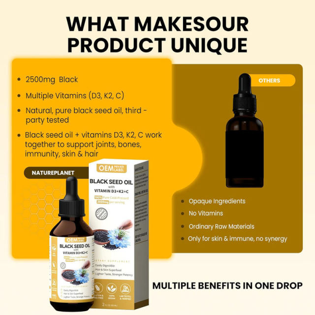 Private Label 3 in 1 Vitamin Drops Immune Supplement C D3 Black Seed Oil,MY SHOP,Private Label 3 in 1 Vitamin Drops Immune Supplement C D3 Black Seed Oil