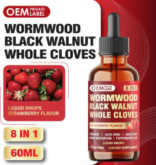 Wormwood Black Walnut Clove Liquid Drops 8 in 1 Herbal Complex Strawberry Flavor,MY SHOP,Wormwood Black Walnut Clove Liquid Drops 8 in 1 Herbal Complex Strawberry Flavor