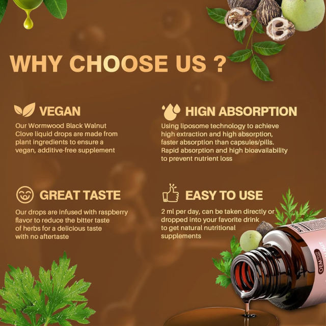 Black Walnut Wormwood Liquid Drops 20 in 1 Herbal Complex Private Label,MY SHOP,Black Walnut Wormwood Liquid Drops 20 in 1 Herbal Complex Private Label