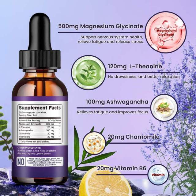 OEM Magnesium Stress Relief Drops Relaxation Formula Natural Lemon Flavor,MY SHOP,OEM Magnesium Stress Relief Drops Relaxation Formula Natural Lemon Flavor