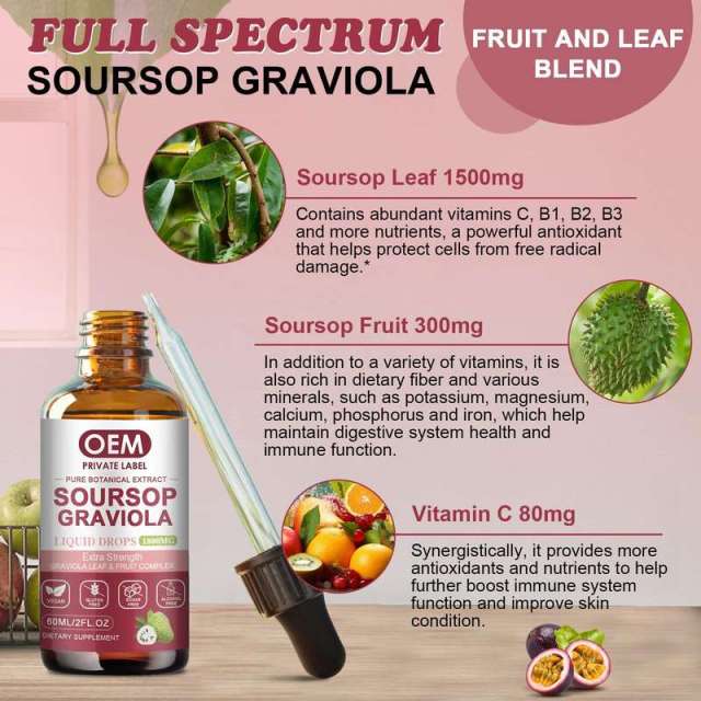 Private Label Soursop Graviola Liquid Drops 1800mg 2 fl oz (60ml) Leaf & Fruit Complex,MY SHOP,Private Label Soursop Graviola Liquid Drops 1800mg 2 fl oz (60ml) Leaf & Fruit Complex