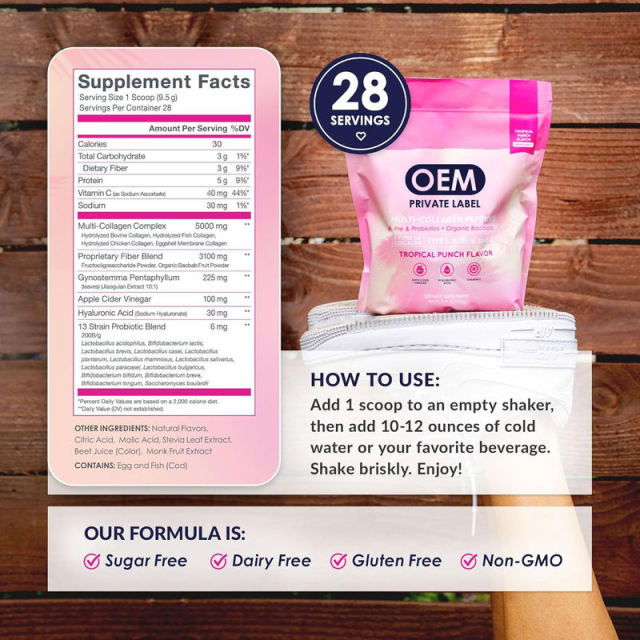 OEM Multi Collagen Peptides Powder with Pre/Probiotics & Baobab,MY SHOP,OEM Multi Collagen Peptides Powder with Pre/Probiotics & Baobab