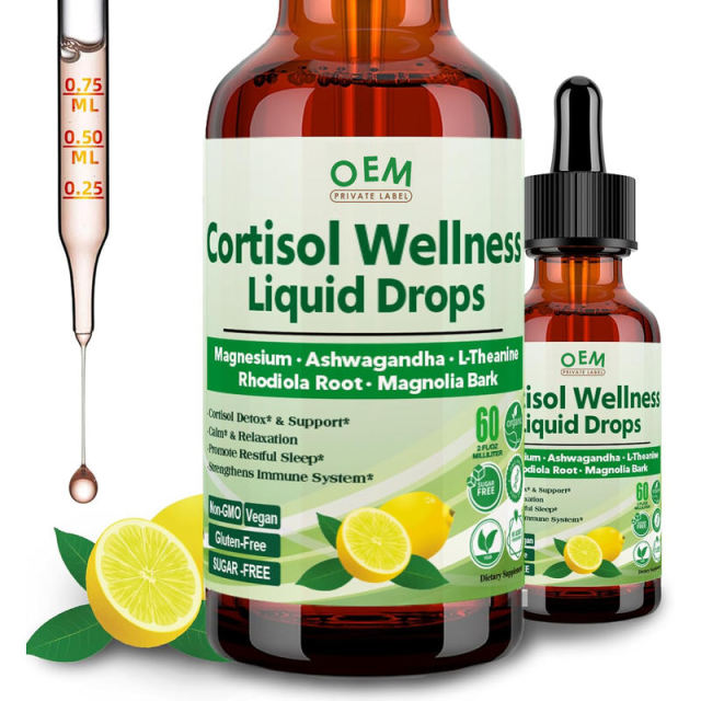 Private Label Cortisol Wellness Liquid Drops 2 fl oz (60ml) Lemon Flavor,MY SHOP,Private Label Cortisol Wellness Liquid Drops 2 fl oz (60ml) Lemon Flavor