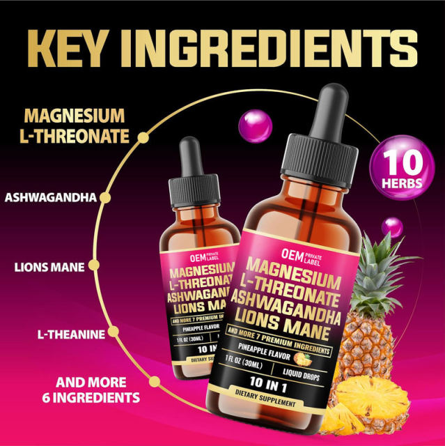OEM/ODM 10-in-1 Brain Support Liquid Drops Pineapple Flavor,MY SHOP,OEM/ODM 10-in-1 Brain Support Liquid Drops Pineapple Flavor