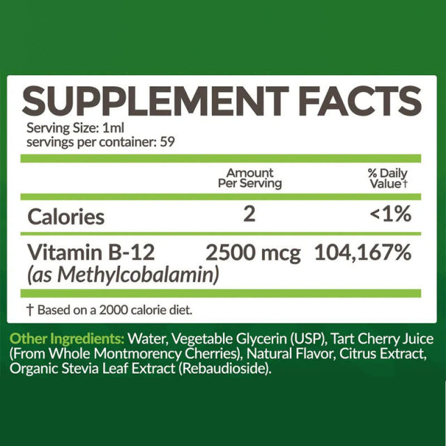 Private Label Vitamin B12 Liquid Drops 59ml (2 fl oz) Wild Berry Flavor for Kids & Adults,MY SHOP,Private Label Vitamin B12 Liquid Drops 59ml (2 fl oz) Wild Berry Flavor for Kids & Adults