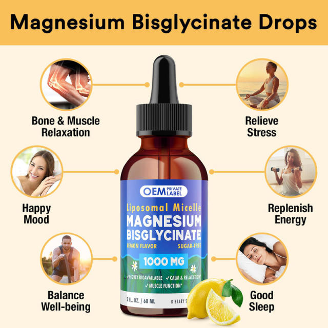 White Label Magnesium Bisglycinate Drops for Relaxation & Sleep Support,MY SHOP,White Label Magnesium Bisglycinate Drops for Relaxation & Sleep Support
