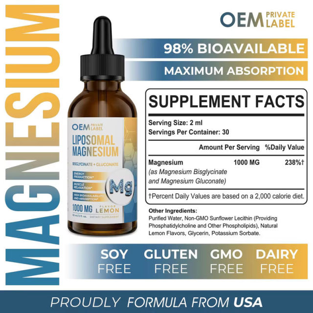 OEM/ODM 1000mg Liposomal Magnesium Liquid Drops High Bioavailability,MY SHOP,OEM/ODM 1000mg Liposomal Magnesium Liquid Drops High Bioavailability