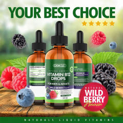 Private Label Vitamin B12 Liquid Drops 59ml (2 fl oz) Wild Berry Flavor for Kids & Adults,MY SHOP,Private Label Vitamin B12 Liquid Drops 59ml (2 fl oz) Wild Berry Flavor for Kids & Adults