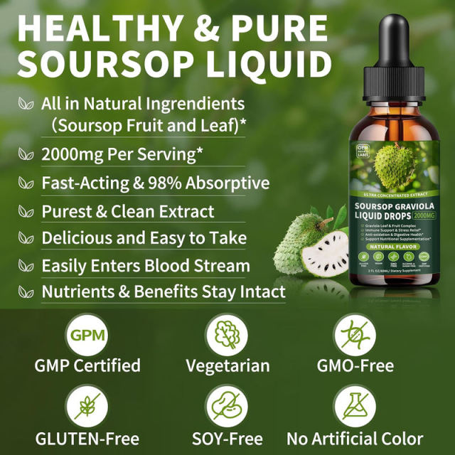 OEM/ODM 2000mg Soursop Graviola Liquid Drops Natural Flavor,MY SHOP,OEM/ODM 2000mg Soursop Graviola Liquid Drops Natural Flavor