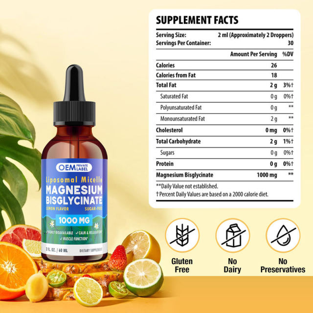 White Label Magnesium Bisglycinate Drops for Relaxation & Sleep Support,MY SHOP,White Label Magnesium Bisglycinate Drops for Relaxation & Sleep Support