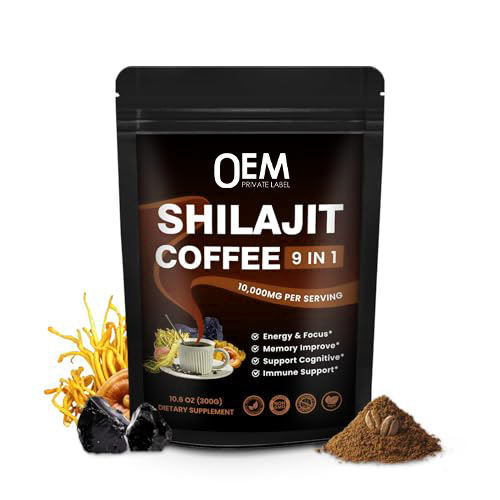 Shilajit Coffee Instant 9 in 1 Blend Adaptogens Nootropics Energy Focus,MY SHOP,Shilajit Coffee Instant 9 in 1 Blend Adaptogens Nootropics Energy Focus