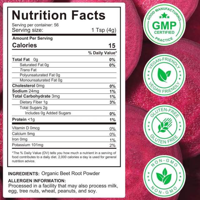 Private Label Beetroot Powder Natural Energy Support Heart Health