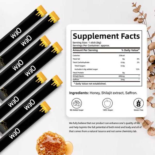 Private Label Shilajit Honey Sticks 400mg Shilajit 2mg Saffron Energy Support,MY SHOP,Private Label Shilajit Honey Sticks 400mg Shilajit 2mg Saffron Energy Support