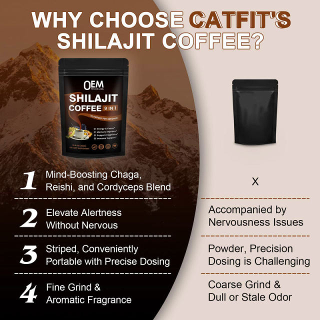 Shilajit Coffee Instant 9 in 1 Blend Adaptogens Nootropics Energy Focus,MY SHOP,Shilajit Coffee Instant 9 in 1 Blend Adaptogens Nootropics Energy Focus