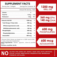 Antarctic Krill Oil 2000mg with Astaxanthin & Omega-3 Capsule Supplement,MY SHOP,Antarctic Krill Oil 2000mg with Astaxanthin & Omega-3 Capsule Supplement