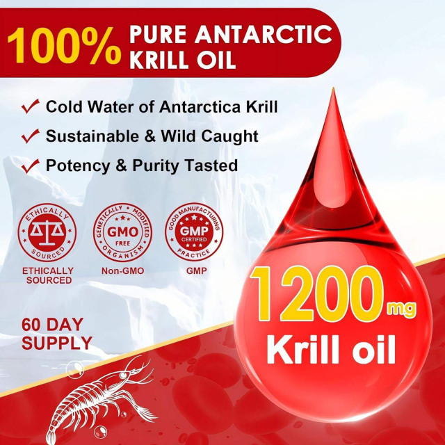 Antarctic Krill Oil 2000mg with Astaxanthin & Omega-3 Capsule Supplement,MY SHOP,Antarctic Krill Oil 2000mg with Astaxanthin & Omega-3 Capsule Supplement