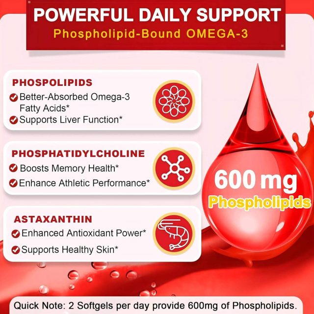 Antarctic Krill Oil 2000mg with Astaxanthin & Omega-3 Capsule Supplement,MY SHOP,Antarctic Krill Oil 2000mg with Astaxanthin & Omega-3 Capsule Supplement