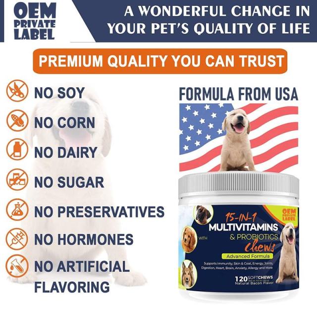 Bulk Dog Multivitamin with Probiotics Advanced Formula Bacon Flavor,MY SHOP,Bulk Dog Multivitamin with Probiotics Advanced Formula Bacon Flavor