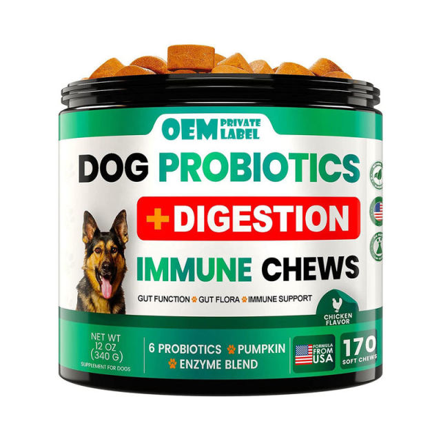 Private Label Dog Probiotic Chews Chicken Flavor 6 Probiotics Digestive Enzymes,MY SHOP,Private Label Dog Probiotic Chews Chicken Flavor 6 Probiotics Digestive Enzymes