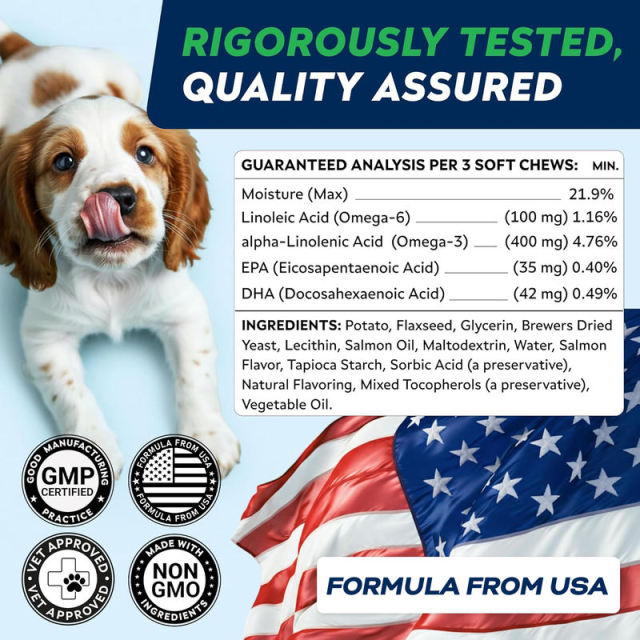Omega-3 Fish Oil Soft Chews for Dogs Salmon Oil Skin Coat Support 180 Count,MY SHOP,Omega-3 Fish Oil Soft Chews for Dogs Salmon Oil Skin Coat Support 180 Count