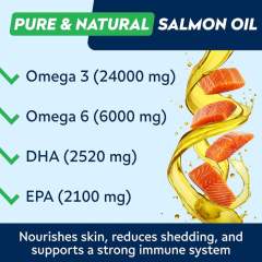 Omega-3 Fish Oil Soft Chews for Dogs Salmon Oil Skin Coat Support 180 Count,MY SHOP,Omega-3 Fish Oil Soft Chews for Dogs Salmon Oil Skin Coat Support 180 Count