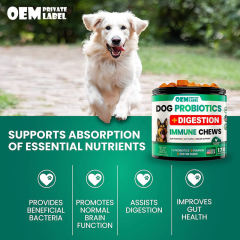 Private Label Dog Probiotic Chews Chicken Flavor 6 Probiotics Digestive Enzymes,MY SHOP,Private Label Dog Probiotic Chews Chicken Flavor 6 Probiotics Digestive Enzymes
