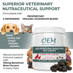 Mushroom Immune Pet Chews for Dogs and Cats Veterinary Formula 60 Chews,MY SHOP,Mushroom Immune Pet Chews for Dogs and Cats Veterinary Formula 60 Chews