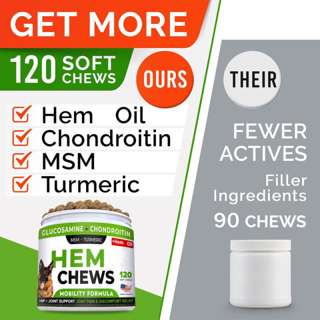 Private Label Dog Mobility Chews Hemp Oil MSM Turmeric Glucosamine Blend,MY SHOP,Private Label Dog Mobility Chews Hemp Oil MSM Turmeric Glucosamine Blend