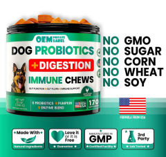 Private Label Dog Probiotic Chews Chicken Flavor 6 Probiotics Digestive Enzymes,MY SHOP,Private Label Dog Probiotic Chews Chicken Flavor 6 Probiotics Digestive Enzymes