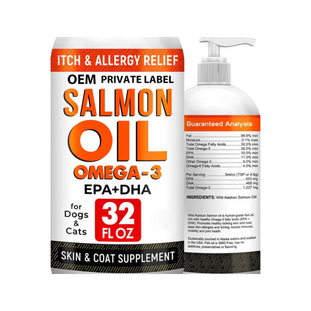 B2B Custom Wild Alaskan Salmon Oil for Pets with 26% Minimum Omega-3,MY SHOP,B2B Custom Wild Alaskan Salmon Oil for Pets with 26% Minimum Omega-3