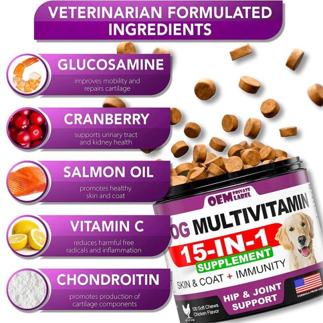 OEM/ODM Veterinarian-Formulated 15-in-1 Dog Multivitamin for Total Body Health,MY SHOP,OEM/ODM Veterinarian-Formulated 15-in-1 Dog Multivitamin for Total Body Health