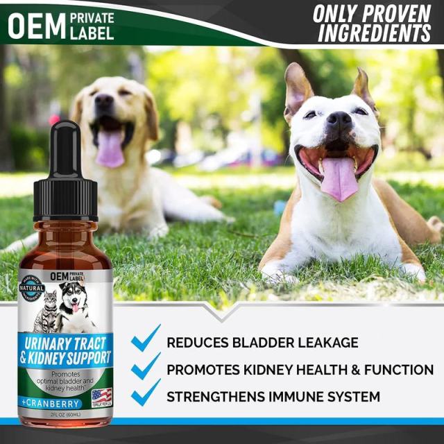 OEM Factory Natural Urinary Tract Kidney Support For Dogs Cats Cranberry Formula Reduces Bladder Leakage Prevents Infections Maintains Bladder Strength Immune Support 60ml,MY SHOP,supplyment
